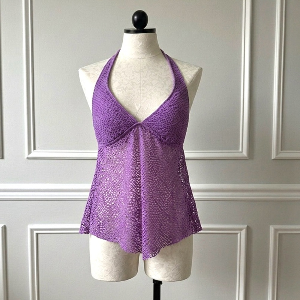 Purple Crochet Tankini  Top